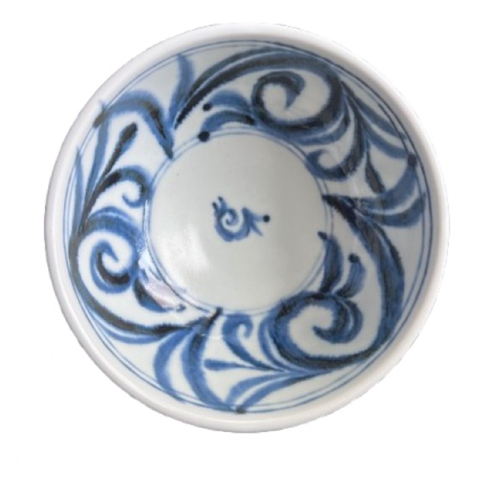 Blue Swirl Porcelain rice Bowl